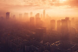 Fototapeta Nowy Jork - Warsaw foggy morning