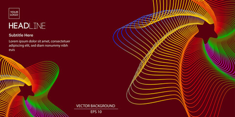 Poster - Vector abstract colored line art background