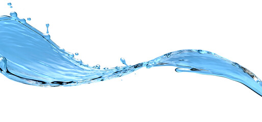 Wall Mural - water line splash on white background isolated