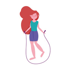 Sticker - woman skipping rope