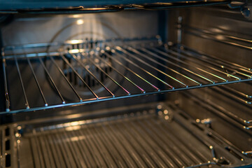 Inside a new oven closeup