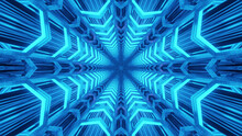 3D Rendering Of Futuristic Blue Fractal Star Shaped Particles