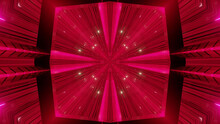 3D Rendering Of Futuristic Bright Neon Red Fractal Cross Shaped Particles
