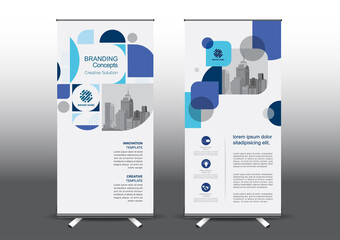 Wall Mural - RollUp template vector illustration, Designed for style applied to the expo. Publicity banners, business model vertical.