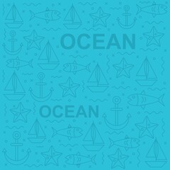 Ocean and sea pattern design. Easy to edit with vector file. Can use for your creative content. Especially about ocean day campaign.