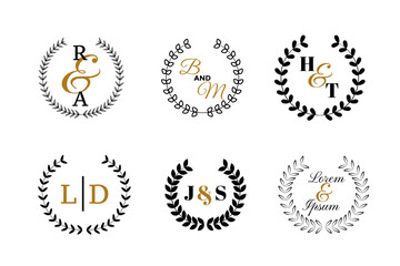 Wall Mural - wedding monograms or logotype set