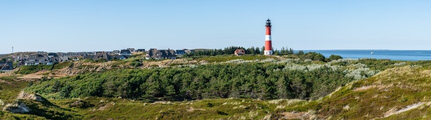 Wall Mural - panoramic view of the town hörnum with lighthouse hörnum, sylt, schleswig-holstein, germany