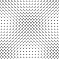 Aufkleber - Fish scale ornament. Seamless monochrome pattern.