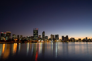 Wall Mural - Perth City Skyline At Sunrise.