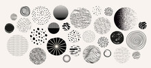 Set Of Hand Drawn Doodle Circles, Textures For Your Design.