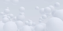 Abstract White Spheres Balls Wallpaper 3d Render Illustration