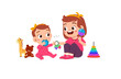 © Colorfuel Studio - cute little girl play with baby sibling together
