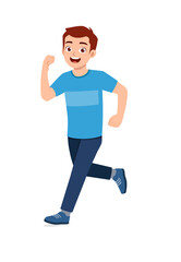 Poster - young good looking man doing run pose