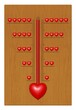 Thermometer mit roten Herzen, heiße Liebe