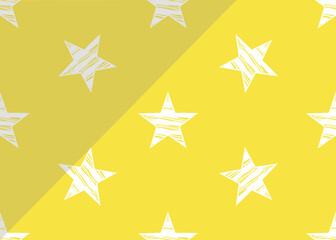 Wall Mural - White stars on a yellow background. Vector graphics and design.