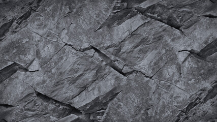 Sticker - Rock texture. Gray grunge background with copy space for design. Web banner. Mountain texture. Detail.