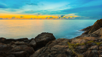 Wall Mural - Landscape nature sea ocean in summer Sunset time