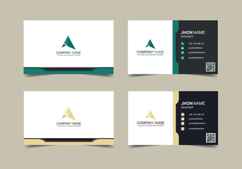 Wall Mural - Modern creative and clean business card template. Name card. Two sided cards. Horizontal business card. llustration vector 