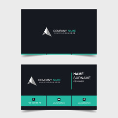 Wall Mural - Modern business card template. Creative and clean name card. Two sided card. Illustration vector 