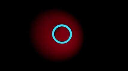 Poster - Looped video cut of a black-red tunnel with blue rings inside. Rendering animation.