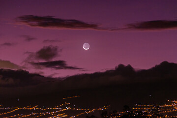 Wall Mural - moon over the mountain