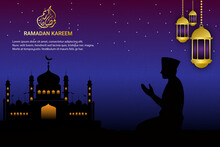 73. Ramadan Kareem Golden Lantern Backgound Color Gold And Purple