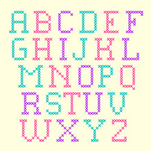Illustration Of Cross Stitch  Alphabet
