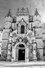 Wall Mural - Baroque decorations on the facade entrance of the Santa Cruz Momastery in Coimbra, Portugal: