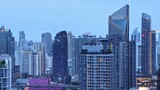 Fototapeta  - Bangkok skyscrapers at dusk time