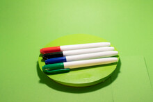 Markers For The White Board Isolated Chroma Key