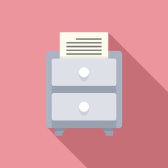 Poster - Office documents drawer icon, flat style