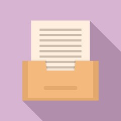 Poster - Paper archive icon, flat style