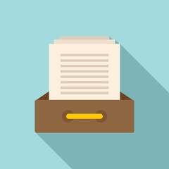 Poster - workflow document icon, flat style