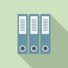 Poster - Plastic folders icon, flat style