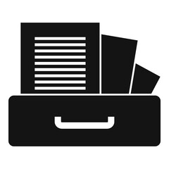 Poster - Storage documents icon, simple style