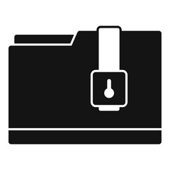 Poster - folder storage documents icon, simple style