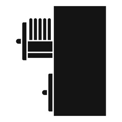 Poster - Drawer storage documents icon, simple style