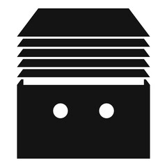 Poster - Stack documents icon, simple style