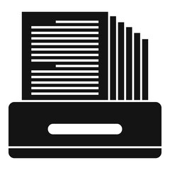 Poster - Paper documents icon, simple style