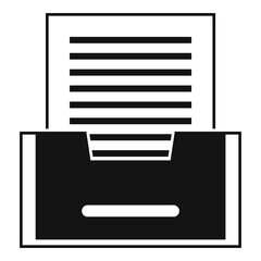 Poster - Paper archive icon, simple style