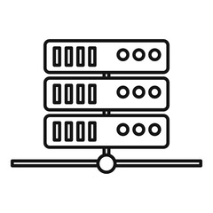 Sticker - Network server documents icon, outline style