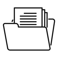 Poster - Open folder documents icon, outline style