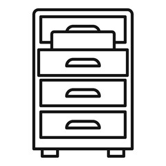 Poster - Drawer folder documents icon, outline style