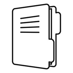 Wall Mural - Classic folder doc icon, outline style