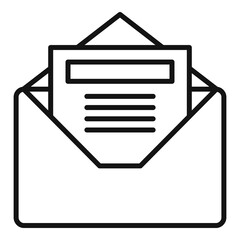 Poster - document email icon, outline style