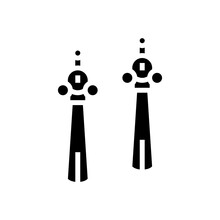Earrings Tassels Jewellery Line Icon Vector. Earrings Tassels Jewellery Sign. Isolated Contour Symbol Black Illustration