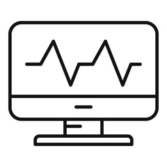 Poster - Monitor heartbeat icon, outline style