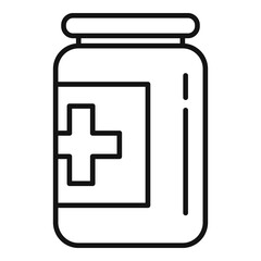 Poster - Medicine bottle icon, outline style