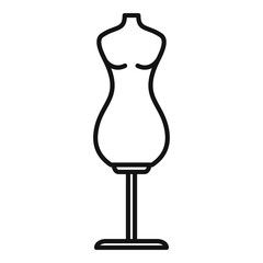 Sticker - Textile mannequin icon, outline style