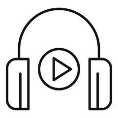Poster - Audio education icon, outline style
